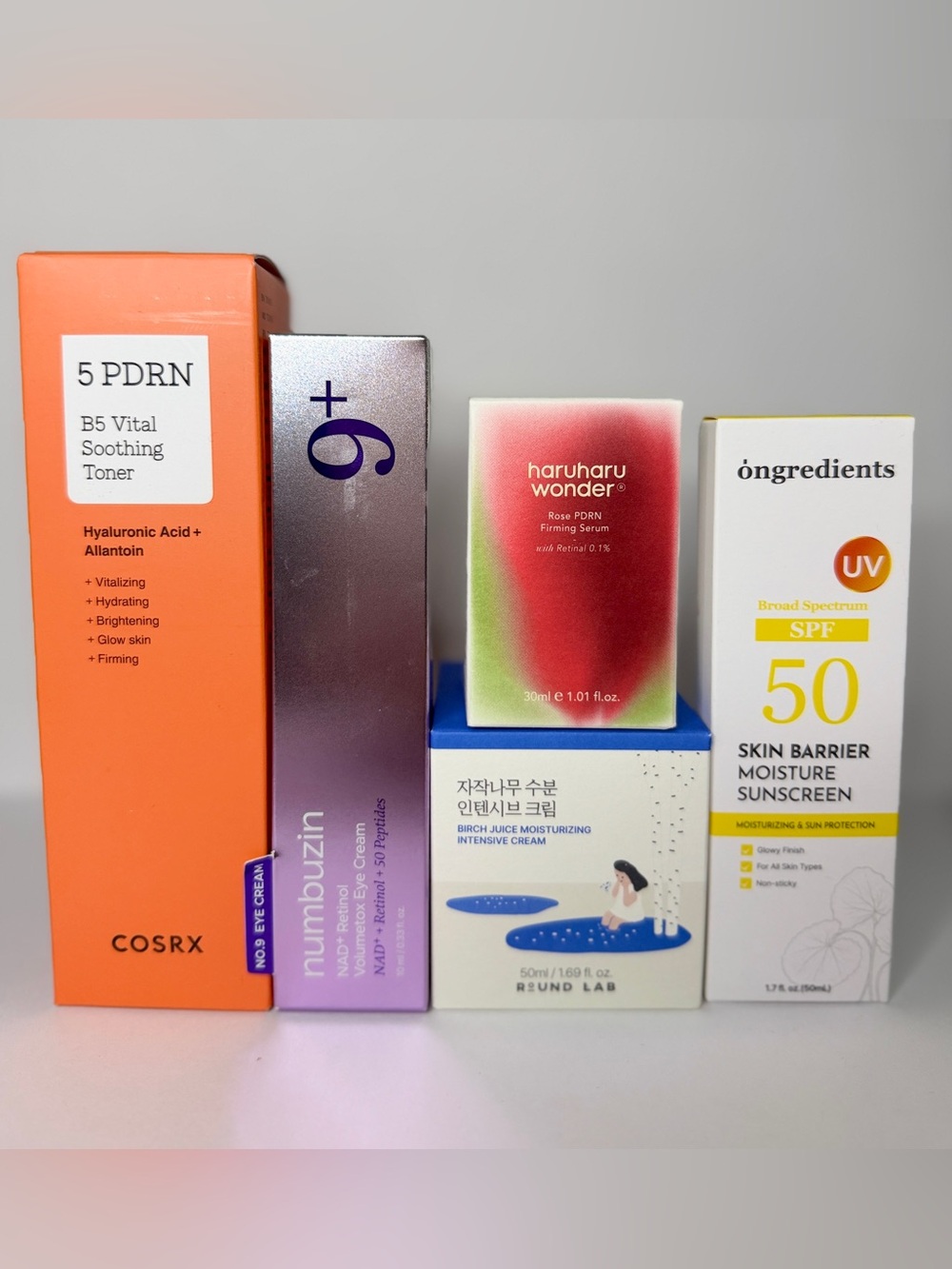 NEW K-Beauty Skincare Bundle – COSRX, Numbuzin, Round Lab, Haruharu Wonder